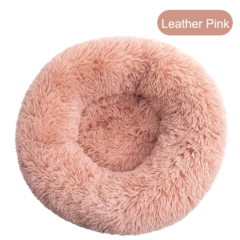 Round Dog Bed House Long Plush Basket Fluffy Sofa Pet Bed for Samll Large Dogs Cat Winter Warm Puppy Cushion Kennel Pet Supplies