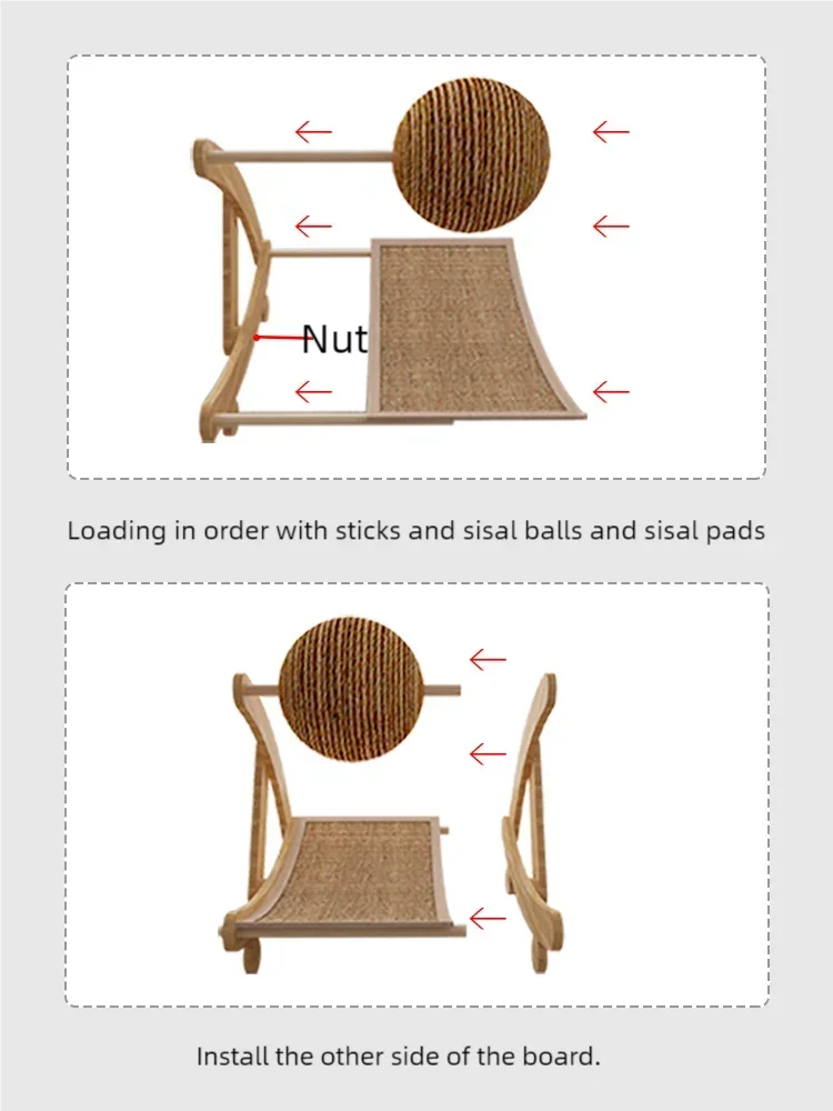 Durable Vertical Cat Scratcher With Sisal Ball Sisal Cat Sofa Resistant No Crumbs For Kittens Indoor Cats Pet Claw Grinding Toy