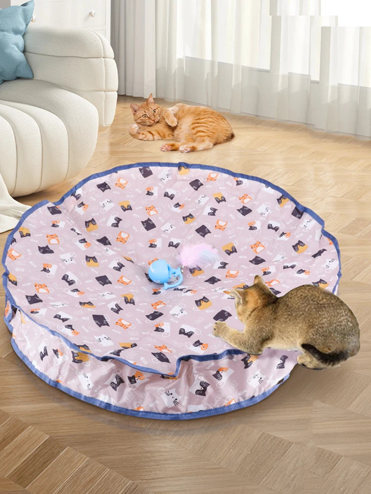 Motion Activate Chirping Cat Toy Ball Fast Rolling in Pouch Automated Cat Hunting Toy for Pet Hide and Seek Game Accessories