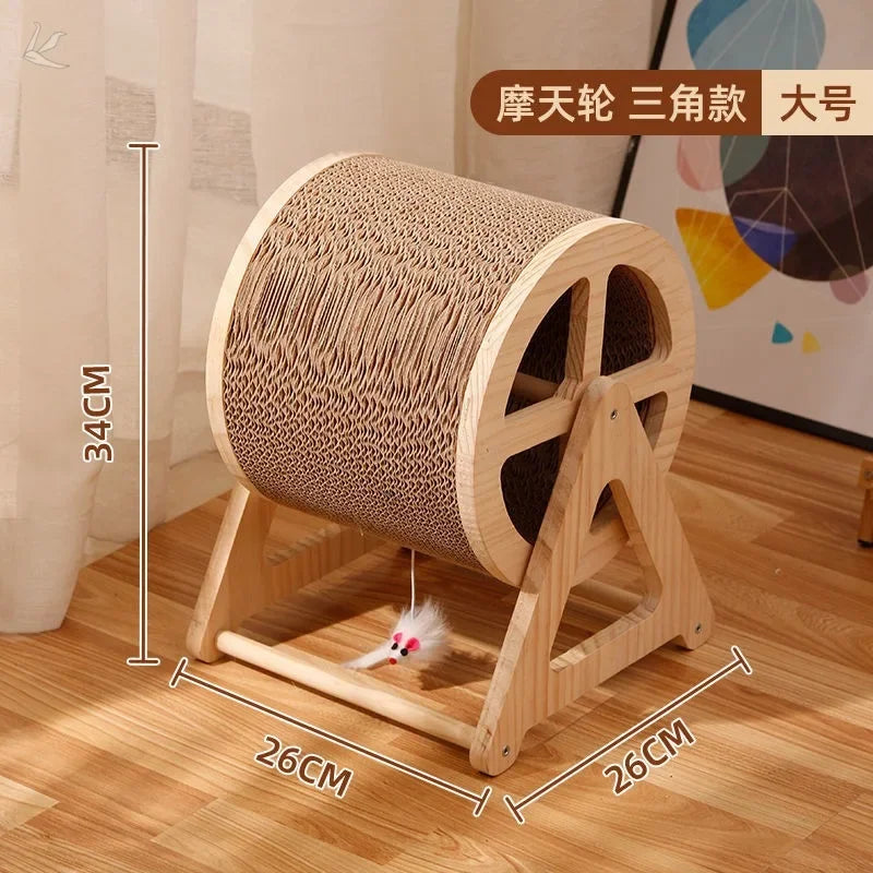 solid wood Training Cats Climbing Frame Big Cat Climbing Wheel Pet Treadmill Interactive Cat Toy Tracks Games Pet Supplies