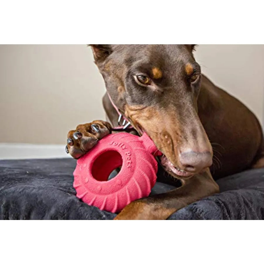 Tree Tugger for Dog Green Tuff Treader Dog Toy with Handle 6 Inches Red Model JTR23 All Breed Sizes-xq