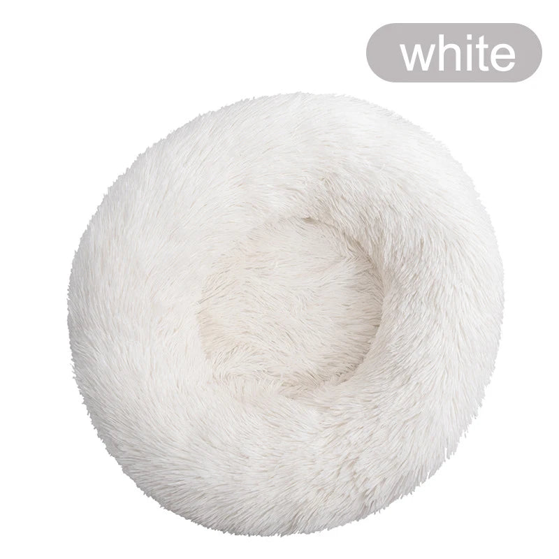 Round Dog Bed House Long Plush Basket Fluffy Sofa Pet Bed for Samll Large Dogs Cat Winter Warm Puppy Cushion Kennel Pet Supplies