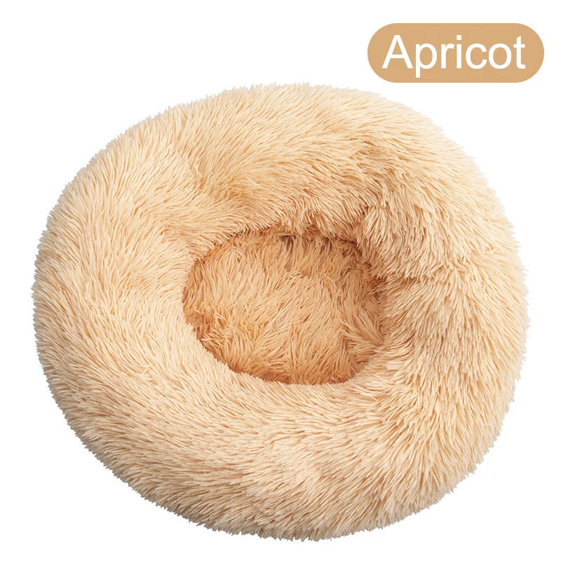 Round Dog Bed House Long Plush Basket Fluffy Sofa Pet Bed for Samll Large Dogs Cat Winter Warm Puppy Cushion Kennel Pet Supplies