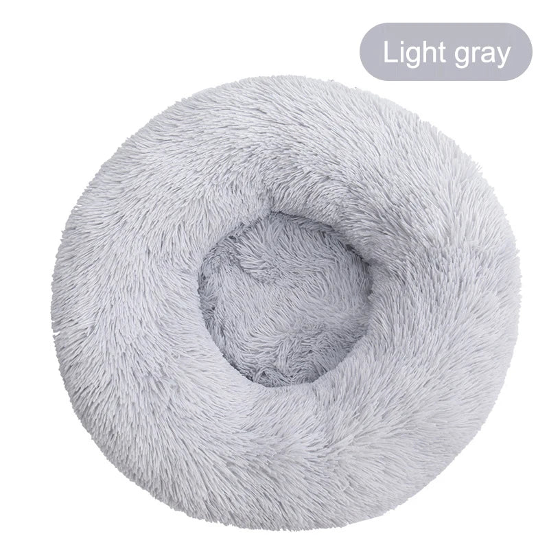 Round Dog Bed House Long Plush Basket Fluffy Sofa Pet Bed for Samll Large Dogs Cat Winter Warm Puppy Cushion Kennel Pet Supplies