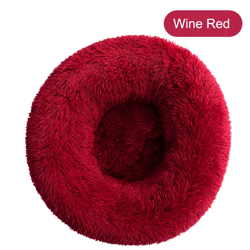 Round Dog Bed House Long Plush Basket Fluffy Sofa Pet Bed for Samll Large Dogs Cat Winter Warm Puppy Cushion Kennel Pet Supplies