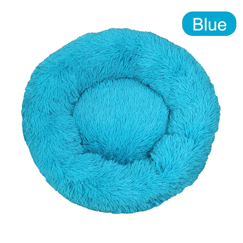 Round Dog Bed House Long Plush Basket Fluffy Sofa Pet Bed for Samll Large Dogs Cat Winter Warm Puppy Cushion Kennel Pet Supplies