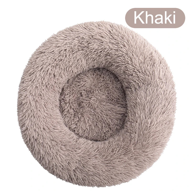 Round Dog Bed House Long Plush Basket Fluffy Sofa Pet Bed for Samll Large Dogs Cat Winter Warm Puppy Cushion Kennel Pet Supplies