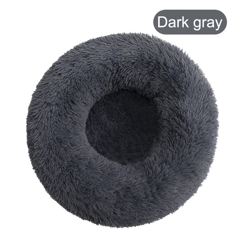 Round Dog Bed House Long Plush Basket Fluffy Sofa Pet Bed for Samll Large Dogs Cat Winter Warm Puppy Cushion Kennel Pet Supplies
