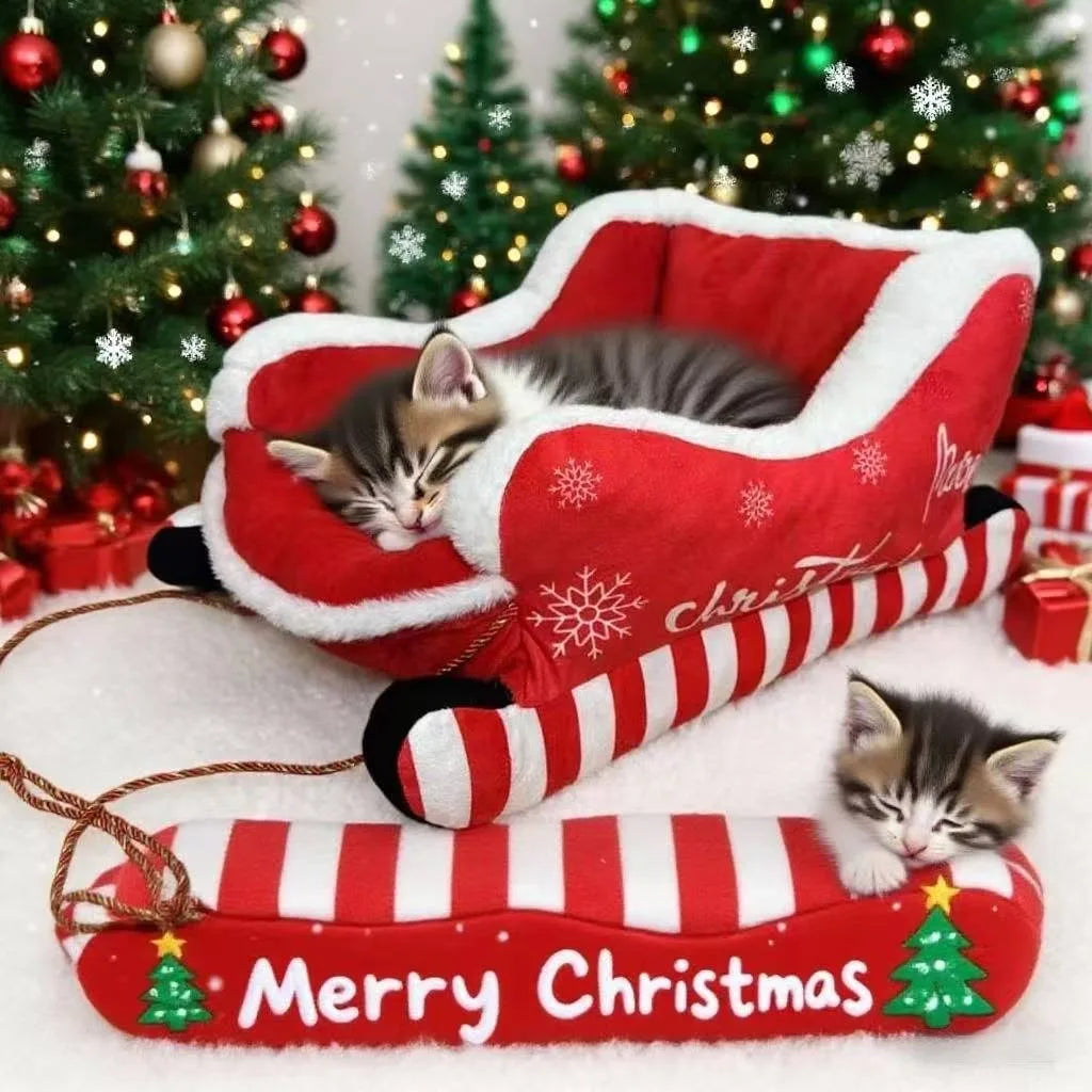 Small Dog Home Bed Convertible Sofa Houses Winter Puppy Accessories Christmas Dogs Accessoires Beds Pup Coop Large Big Pet Bed's