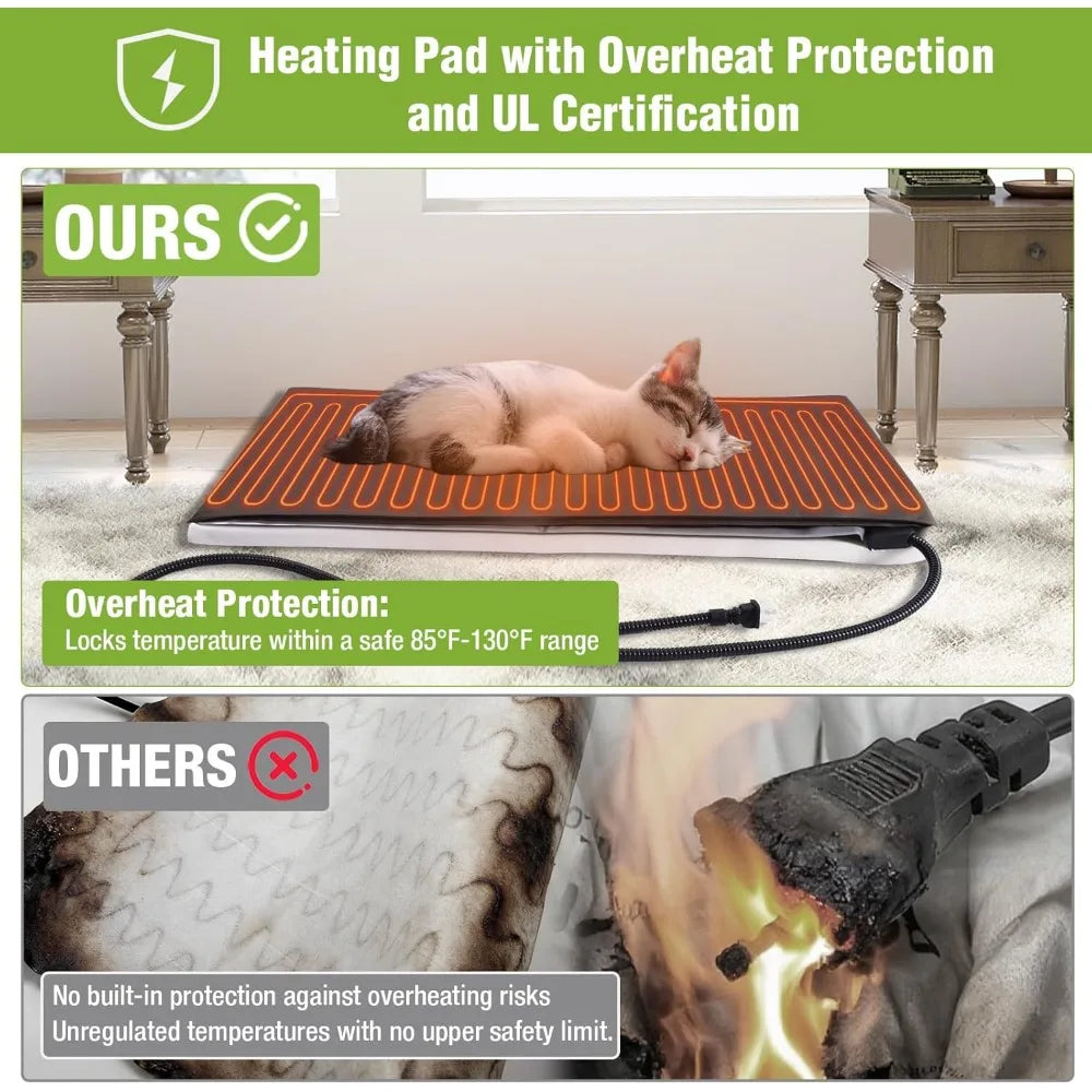 Insulated Outdoor Cat Shelter for Large Cats with Weatherproof Heating Pad and Insula