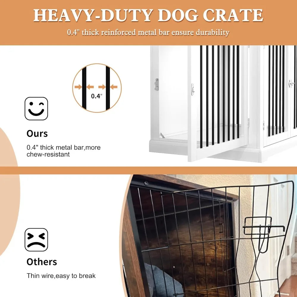Furniture Style Dog Crate with Cushion, Dog Kennel Medium, Pet Crates, Dog Cage for Small and Medium Dogs