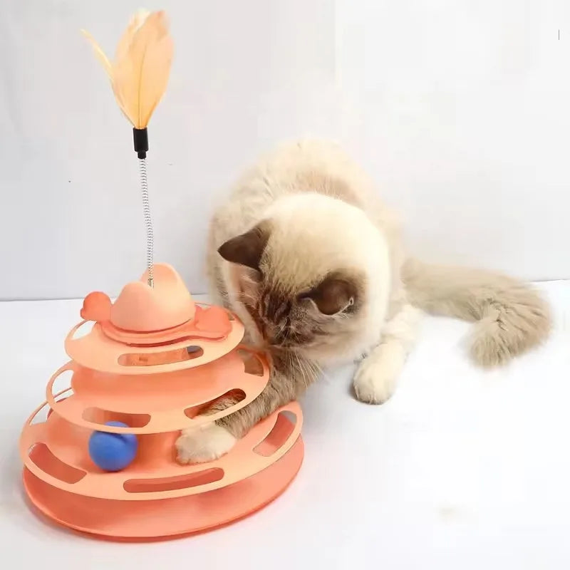 Funny Cat Pet Toy Cat Toys Intelligence Triple Play Disc Cat Toy Balls Ball Toys Pets Pink Blue Green Orange Pet Products