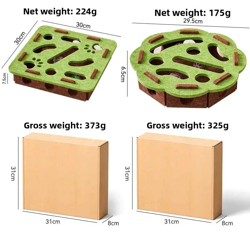 Cat Toys Ball Teasing Cat Box Self Fun Soothing Tool Bell Ball Wear resistant Felt Spinning Wheel Ball Fun Hunting Toy Plate
