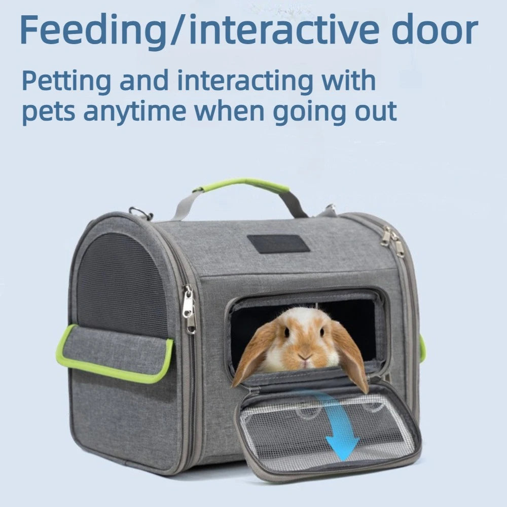 Multifunctional Pet Carrier Bag Portable Breathable Rabbit Outing Tote Shoulder Crossbody for Small Pets