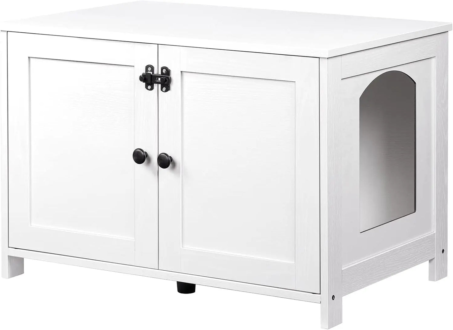 HOOBRO Litter Box Enclosure, Hidden Cat Furniture with Removable Divider, End Table, White