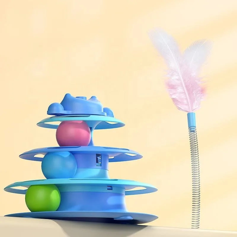 Funny Cat Pet Toy Cat Toys Intelligence Triple Play Disc Cat Toy Balls Ball Toys Pets Pink Blue Green Orange Pet Products