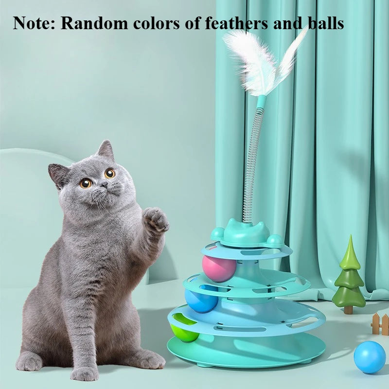 Funny Cat Pet Toy Cat Toys Intelligence Triple Play Disc Cat Toy Balls Ball Toys Pets Pink Blue Green Orange Pet Products