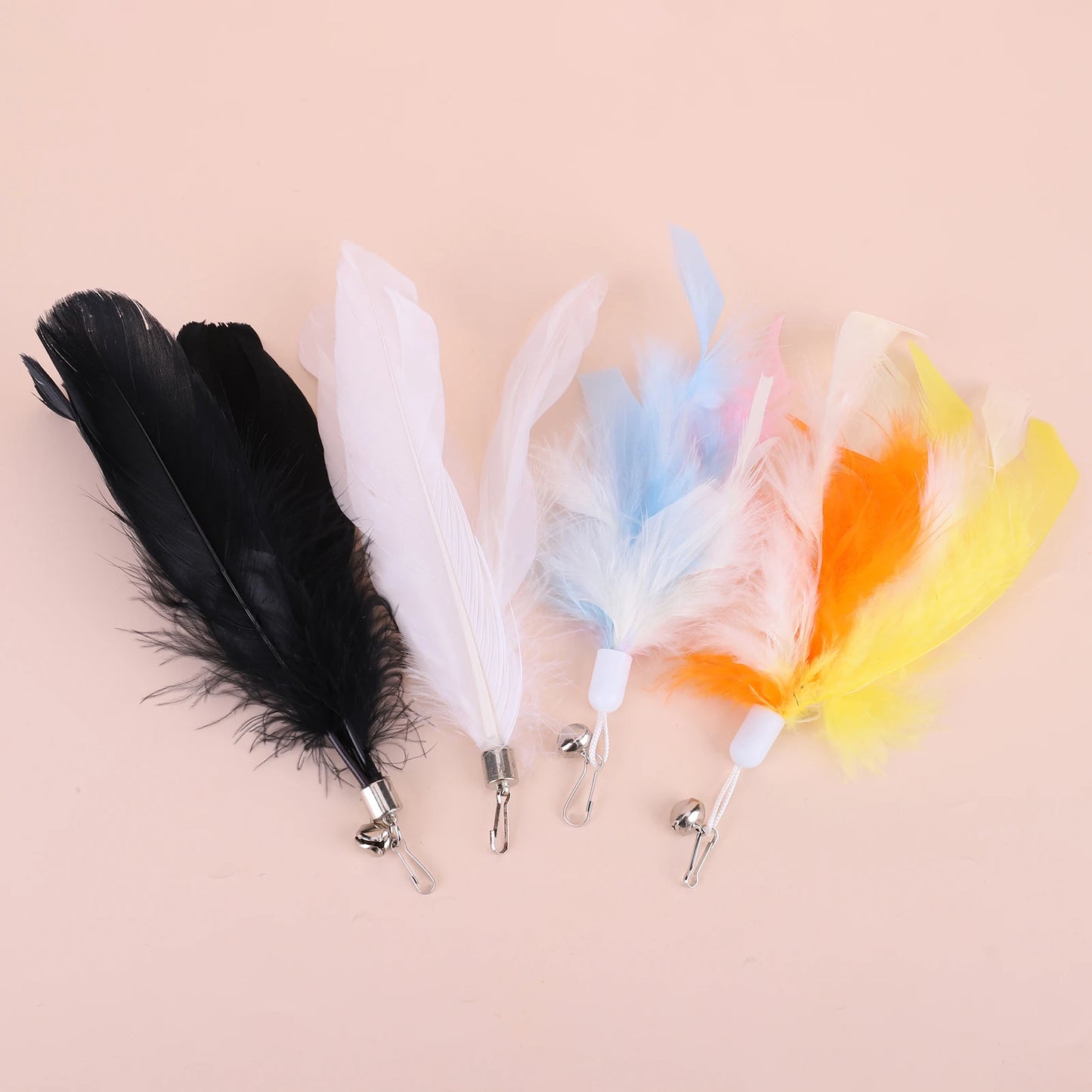Pet Cat Toy Set Suction Cup Toy Set Double Headed Replacement Head Toy Suit Handfree Cat Toy Stick for Floor Glass Door Panel