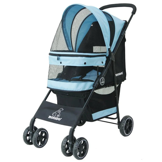 4 Wheel Dog Cat Pet Stroller Best Lightweight Foldable Compact Portable Jogger All Terrain Travel Pet Gear Puppy Doggie