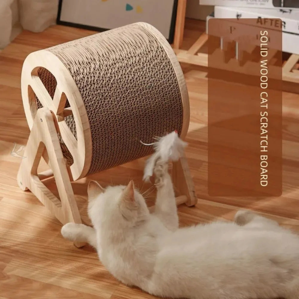 solid wood Training Cats Climbing Frame Big Cat Climbing Wheel Pet Treadmill Interactive Cat Toy Tracks Games Pet Supplies