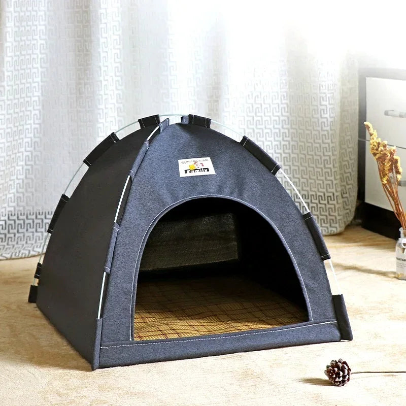 Foldable Pet House Pet Tent Four Seasons Universal Cat and Dog Pet Nest Summer Cool Mat Outdoor Portable Foldable Breathable