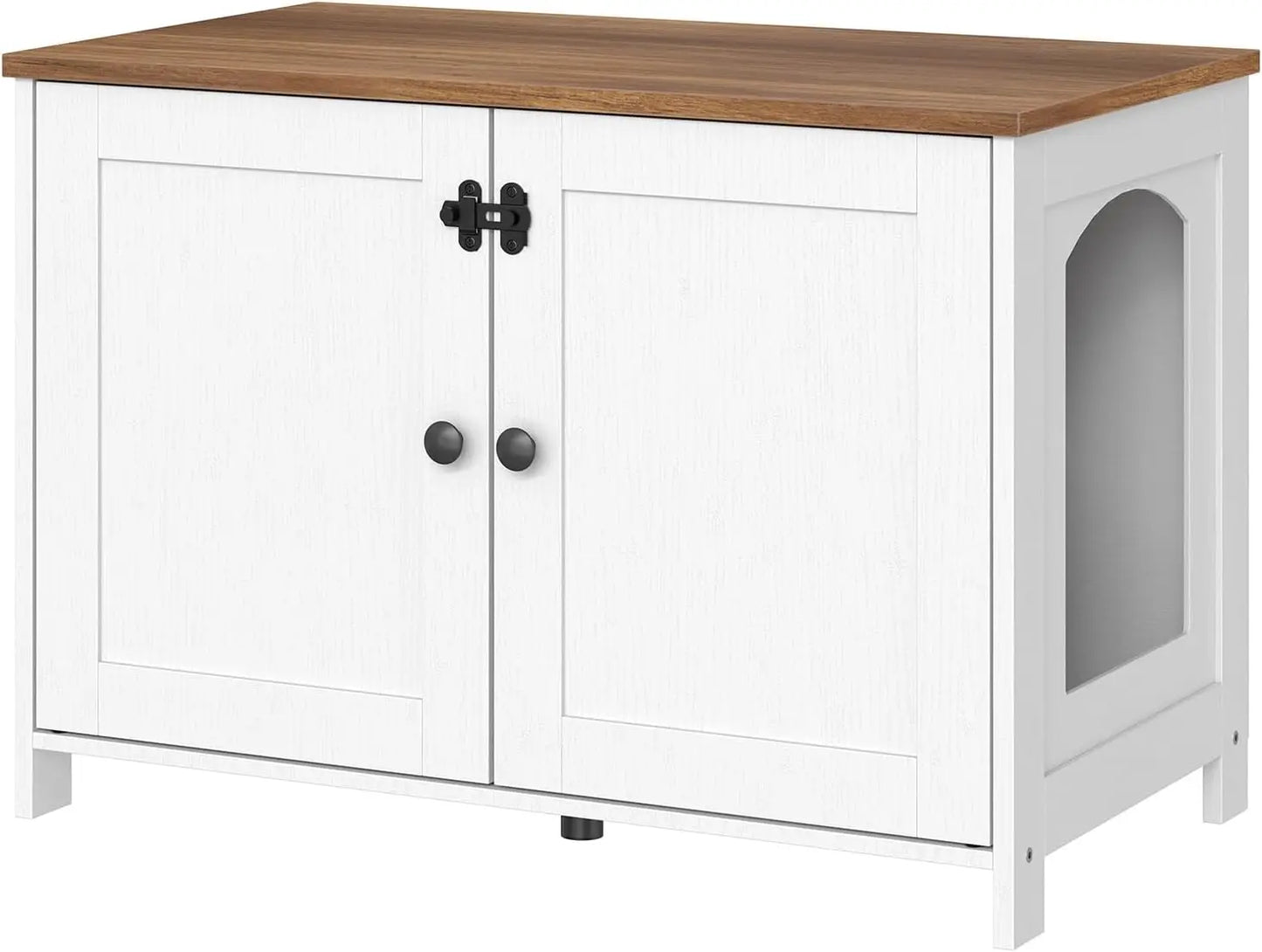 HOOBRO Litter Box Enclosure, Hidden Cat Furniture with Removable Divider, End Table, White