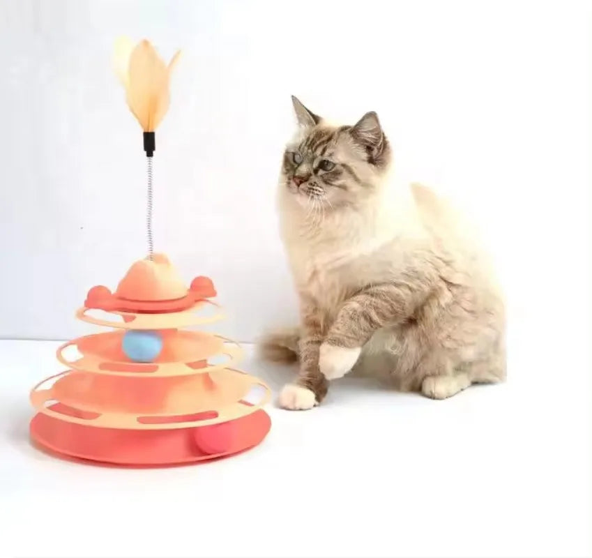 Funny Cat Pet Toy Cat Toys Intelligence Triple Play Disc Cat Toy Balls Ball Toys Pets Pink Blue Green Orange Pet Products