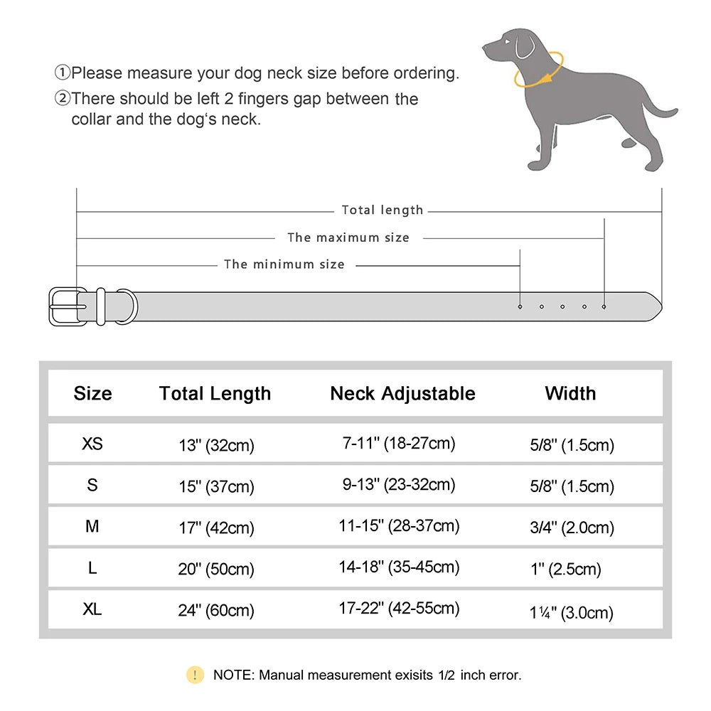 Personalized  PU Leather Dog Collar Free Engraved Dog ID Collars Nameplate Soft Padded For Small Medium Large Dogs Adjustable
