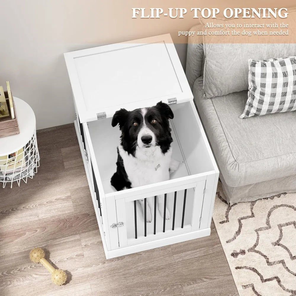 Furniture Style Dog Crate with Cushion, Dog Kennel Medium, Pet Crates, Dog Cage for Small and Medium Dogs