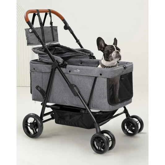 Dog Stroller for Large & Medium Dogs (20–132 lbs), Pet Stroller for 2 Small Dogs, Extra Large Heavy Duty, Foldable & Ventilated