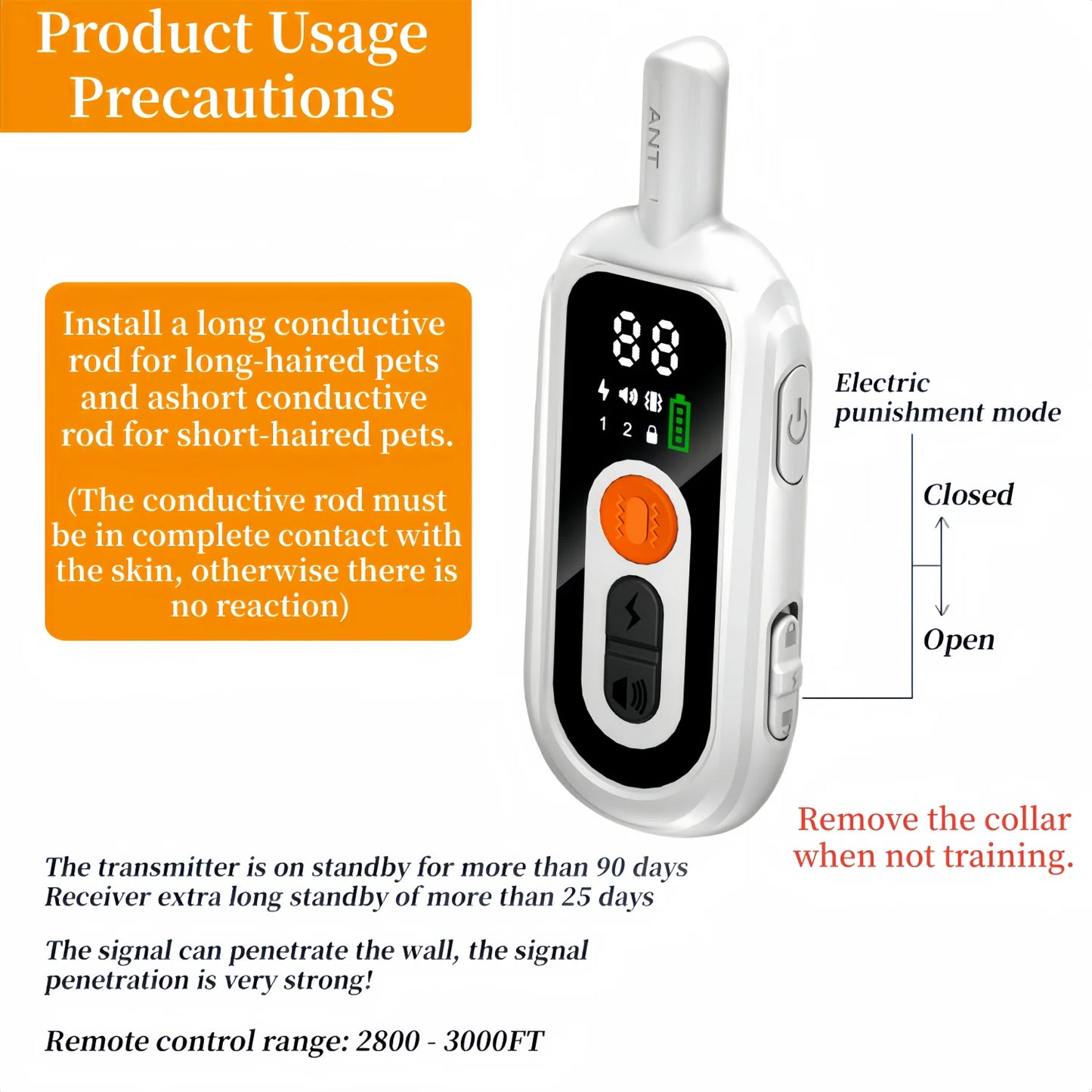 YHLC 3300ft Automatic Anti Barking Dog Collar, Rechargeable Bark Stopper, Stop Barkin, Electric Training Collar for Dog