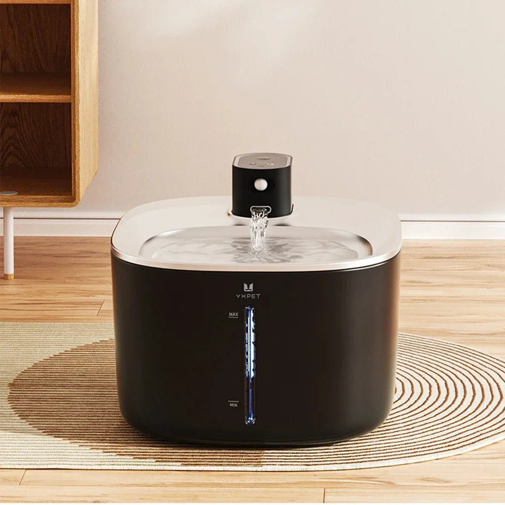 4L Cat Water Fountain Automatic Stainless Steel Dog Water Fountain Wireless Pet Drinker Battery & Sensor 2 in 1 Dispenser