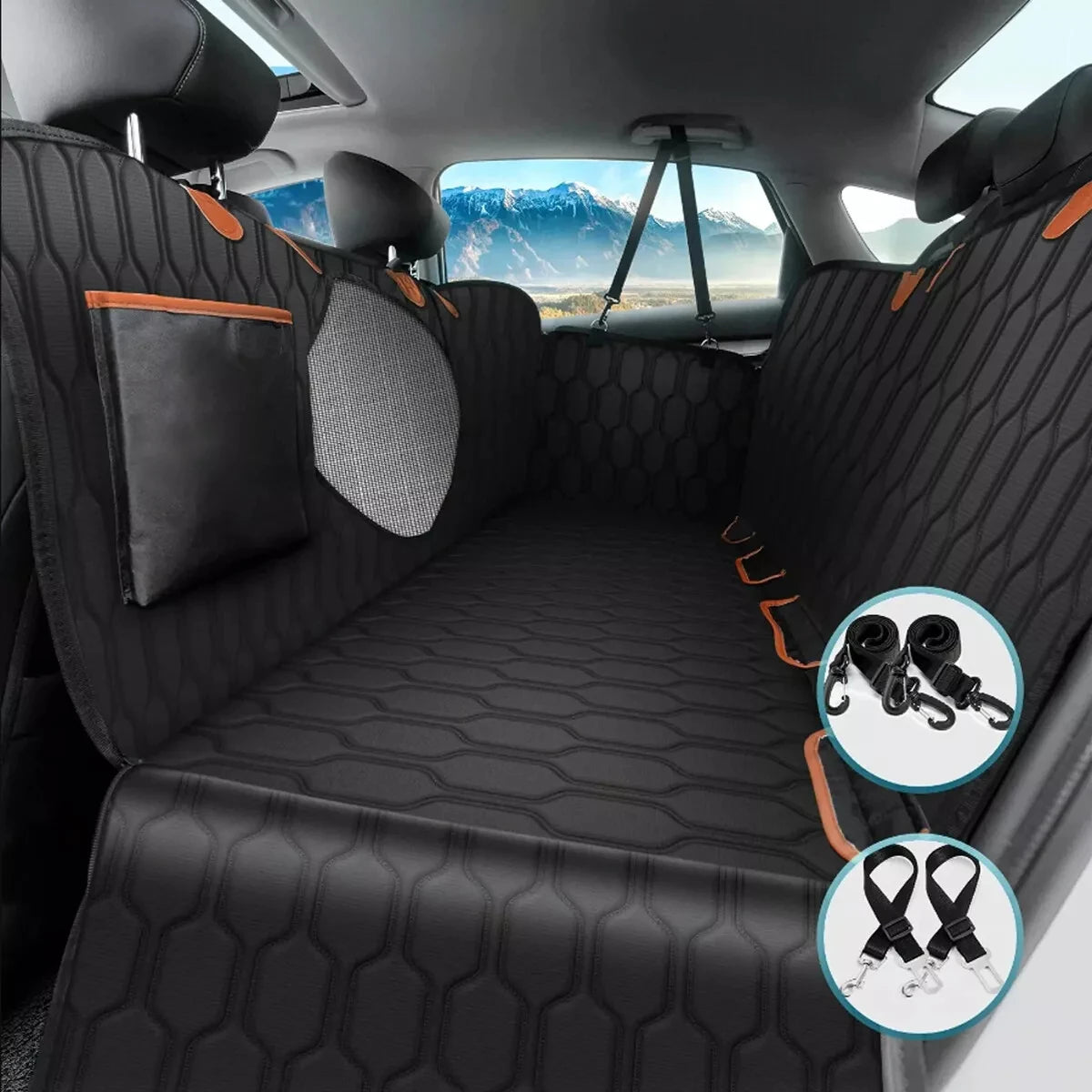 Car Dog Seat Cover for Back Seat Waterproof Auto Rear Pet Seat Protector Mat Nonslip Universal Safety Carrier For Outing Dogs