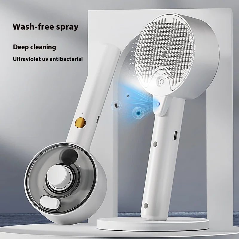 Pet Spray Massage Comb One-Click Hair Removal Comb for Cats and Dogs Cat Hair Comb Uv Bactericidal Mite Removal Comb for Cats