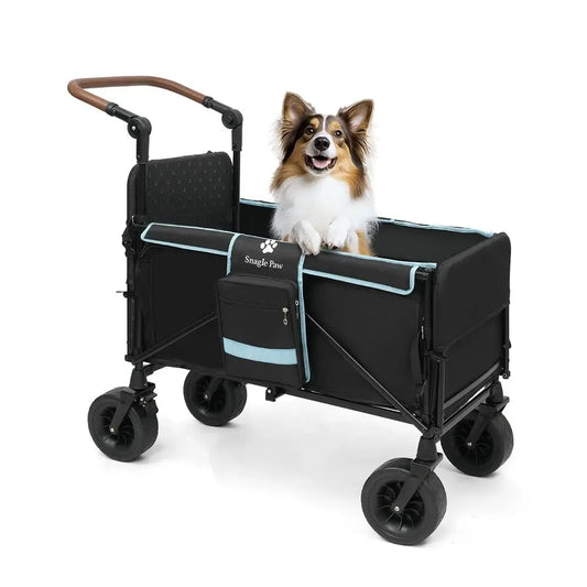 Dog Stroller, Wagon Cart for Medium Large Dogs up to 200lbs | All Terrain Foldable Pet Stroller with Ramp & Tailgate (Extra Spac