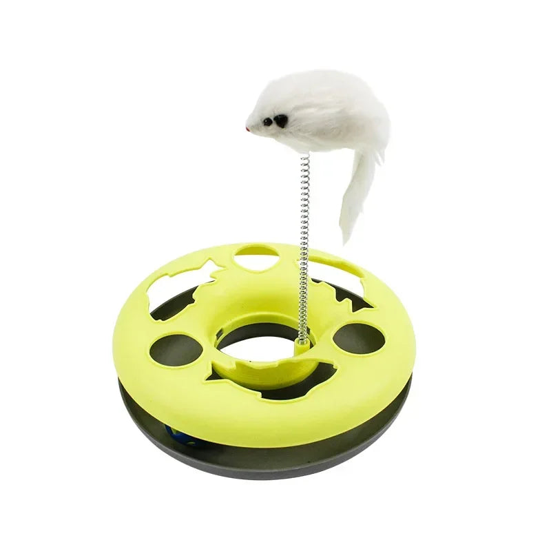 Funny Cat Toys for Indoor Cats Interactive Kitten Toys Roller Tracks with Catnip Spring Pet Toy with Exercise Balls Teaser Mouse