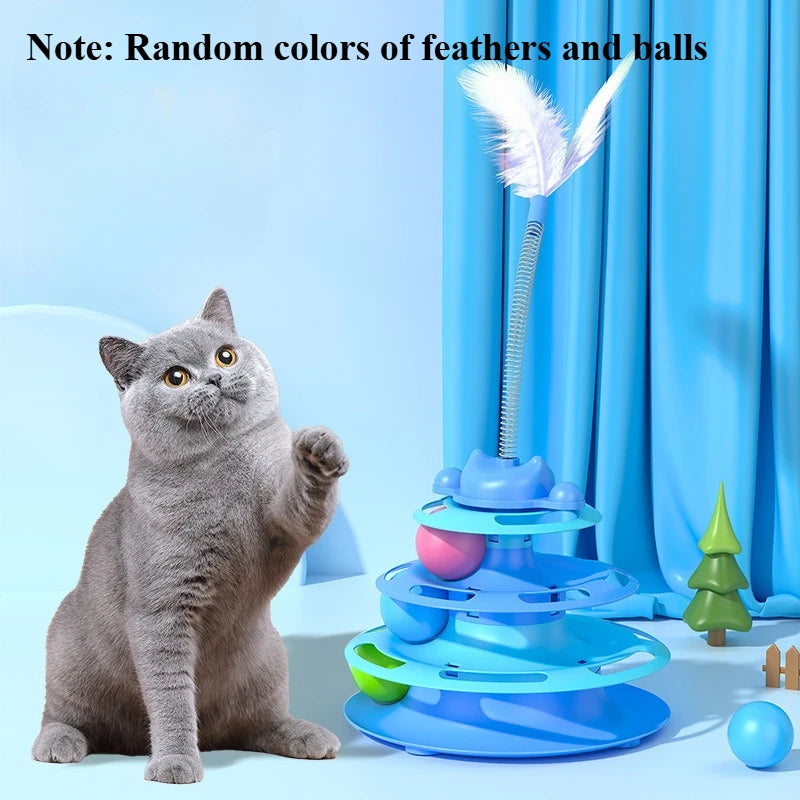 Funny Cat Pet Toy Cat Toys Intelligence Triple Play Disc Cat Toy Balls Ball Toys Pets Pink Blue Green Orange Pet Products