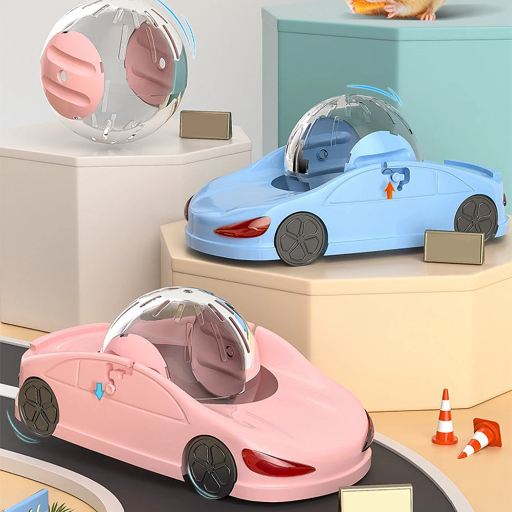 Hamster Running Ball Improve Muscle Strength Rolling Toy Car Exercise Wheel Fitness Wheel Toy Vehicle for Hamsters Gerbils