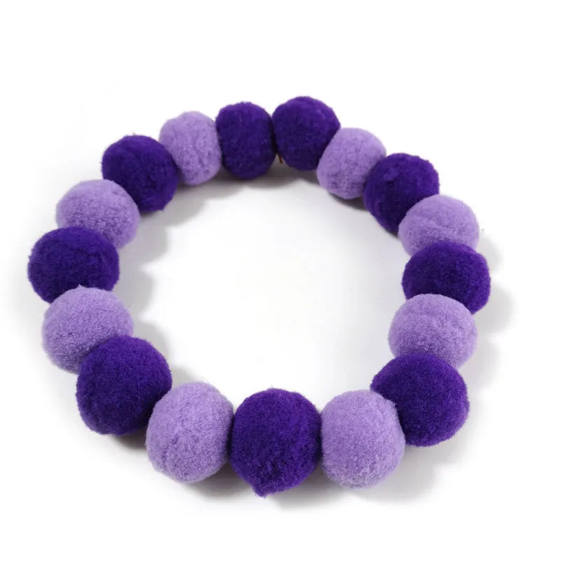 50pcs Elastic Plush Pom Ball Pet Collar Rainbow Flower Hair Decoration Dog Bowtie Necklace Pet Cat Bow Dog Grooming Accessories