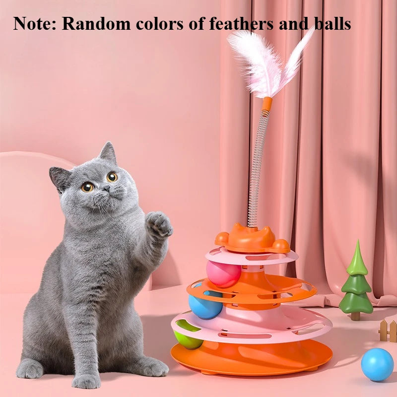 Funny Cat Pet Toy Cat Toys Intelligence Triple Play Disc Cat Toy Balls Ball Toys Pets Pink Blue Green Orange Pet Products