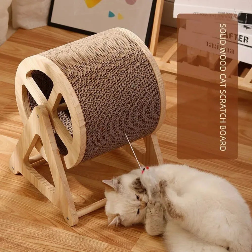 solid wood Training Cats Climbing Frame Big Cat Climbing Wheel Pet Treadmill Interactive Cat Toy Tracks Games Pet Supplies