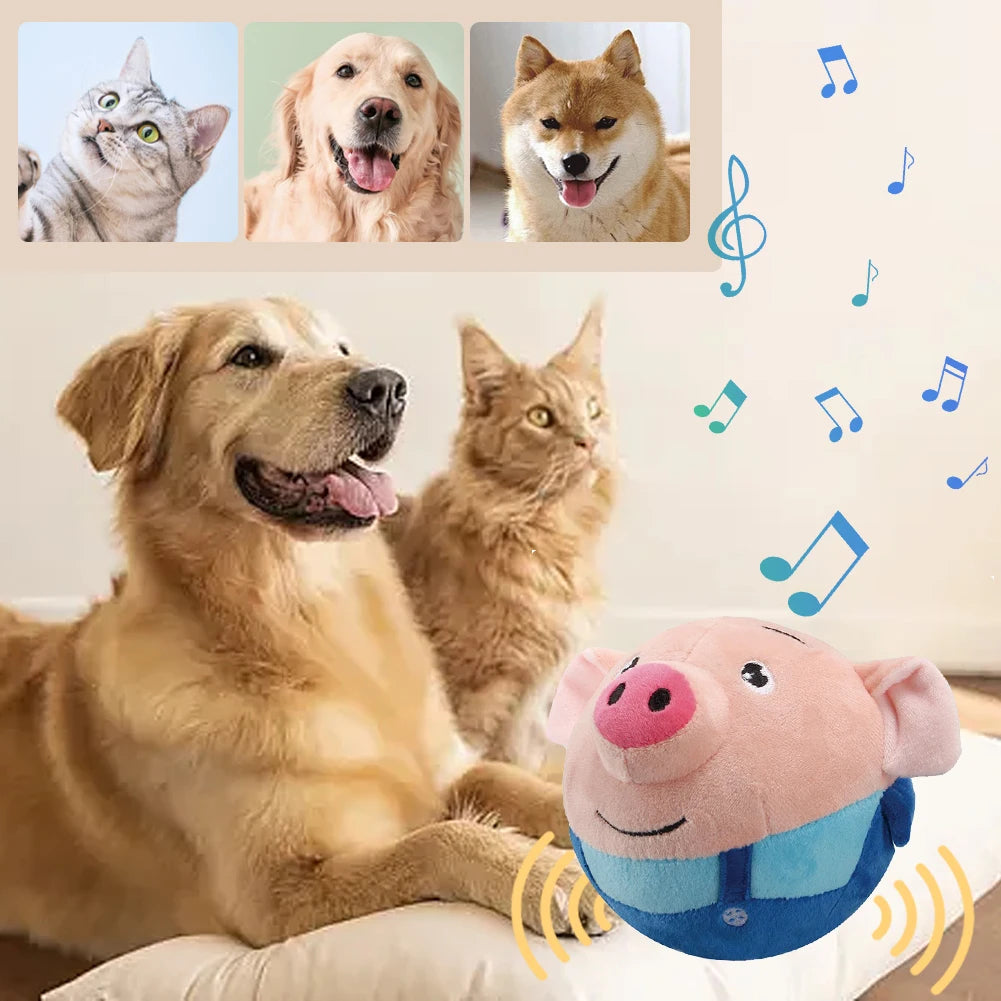 Electric Pet Smart Cat Toy Bite Resistant Funny Interactive Squeaky Toys Self-Moving Chewable for Dog Indoor Playing