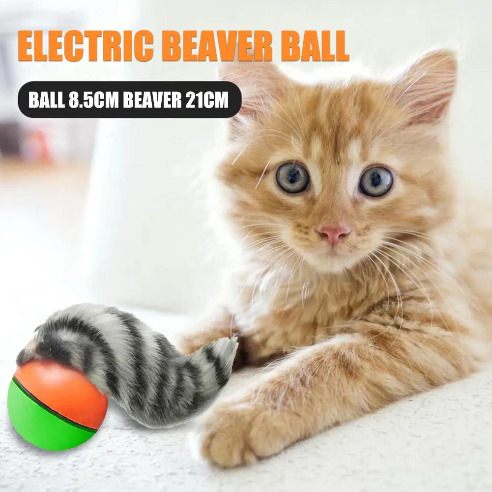 Electric Beaver Weasel Rolling Ball Pet Dog Cat Interactive Chasing Toys Random