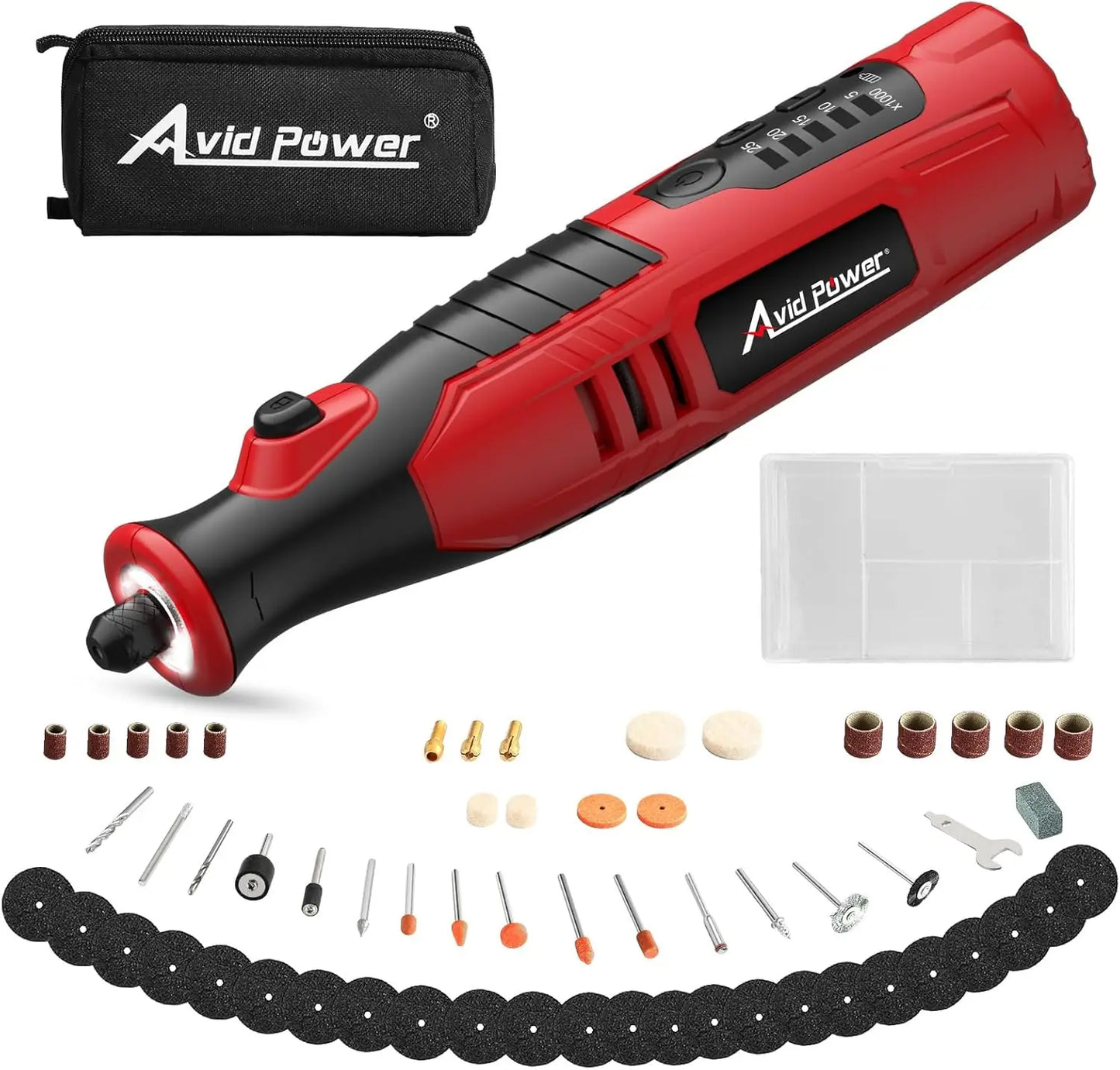 POWER Cordless Rotary Tool 8V Rechargeable Grinding Tool for Dog Nail, 5 Speeds, 60 Pcs Accessories for Carving, Engraving,