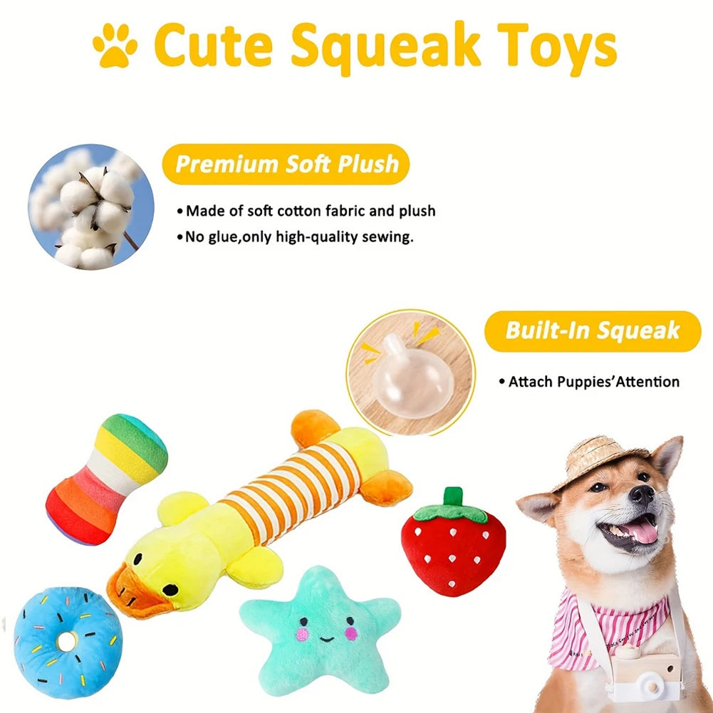 25Pcs Puppy Chew Toys Dog Chew Toys Dog Treat Balls & Squeaky Toy for Small Medium Dogs