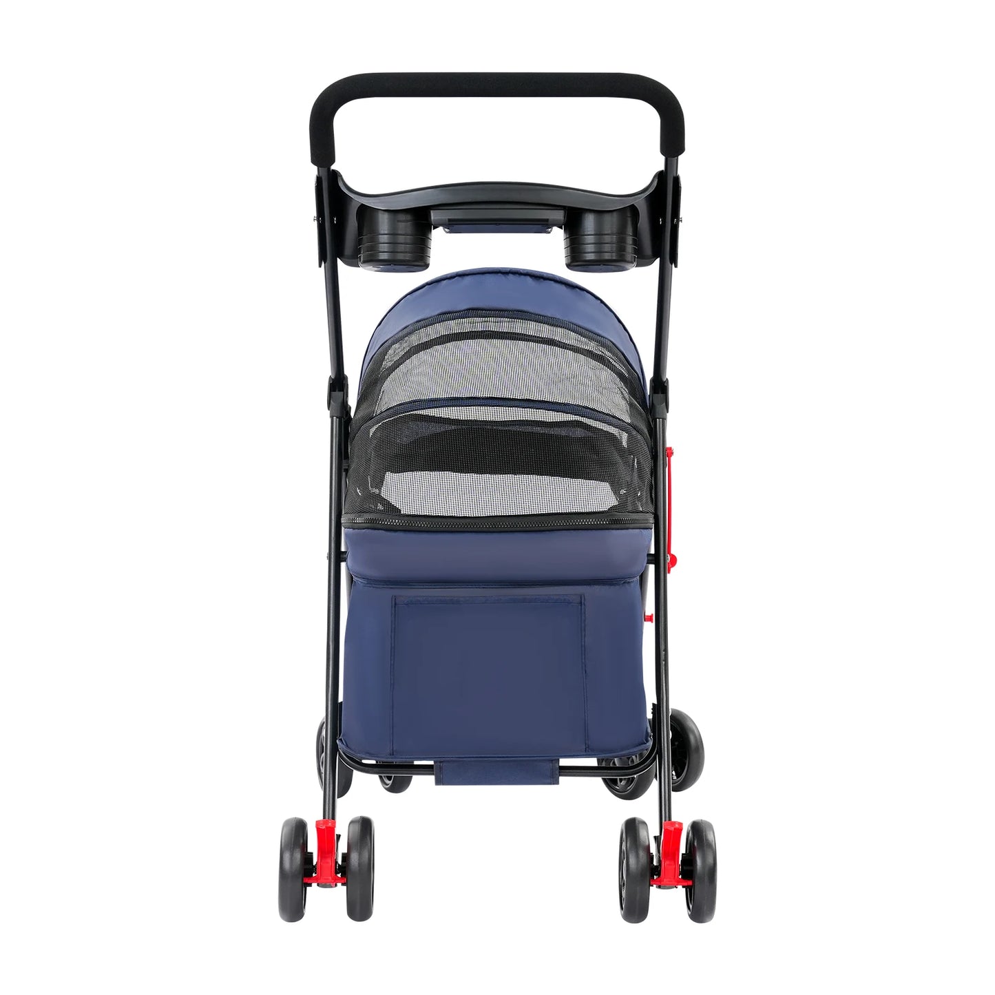 Foldable Pet Travel Cart for Small to Medium Dogs and Cats, Pet Cart with Water Cup Holder Compact & Portable, Smooth Mobility