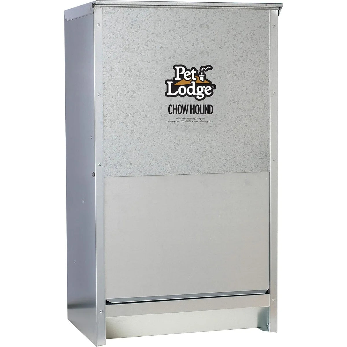 Pet Lodge Automatic Dog Feeder, Outdoor Chow Hound for Large Dogs, 50 lb Tough Galvanized Steel, Made in USA