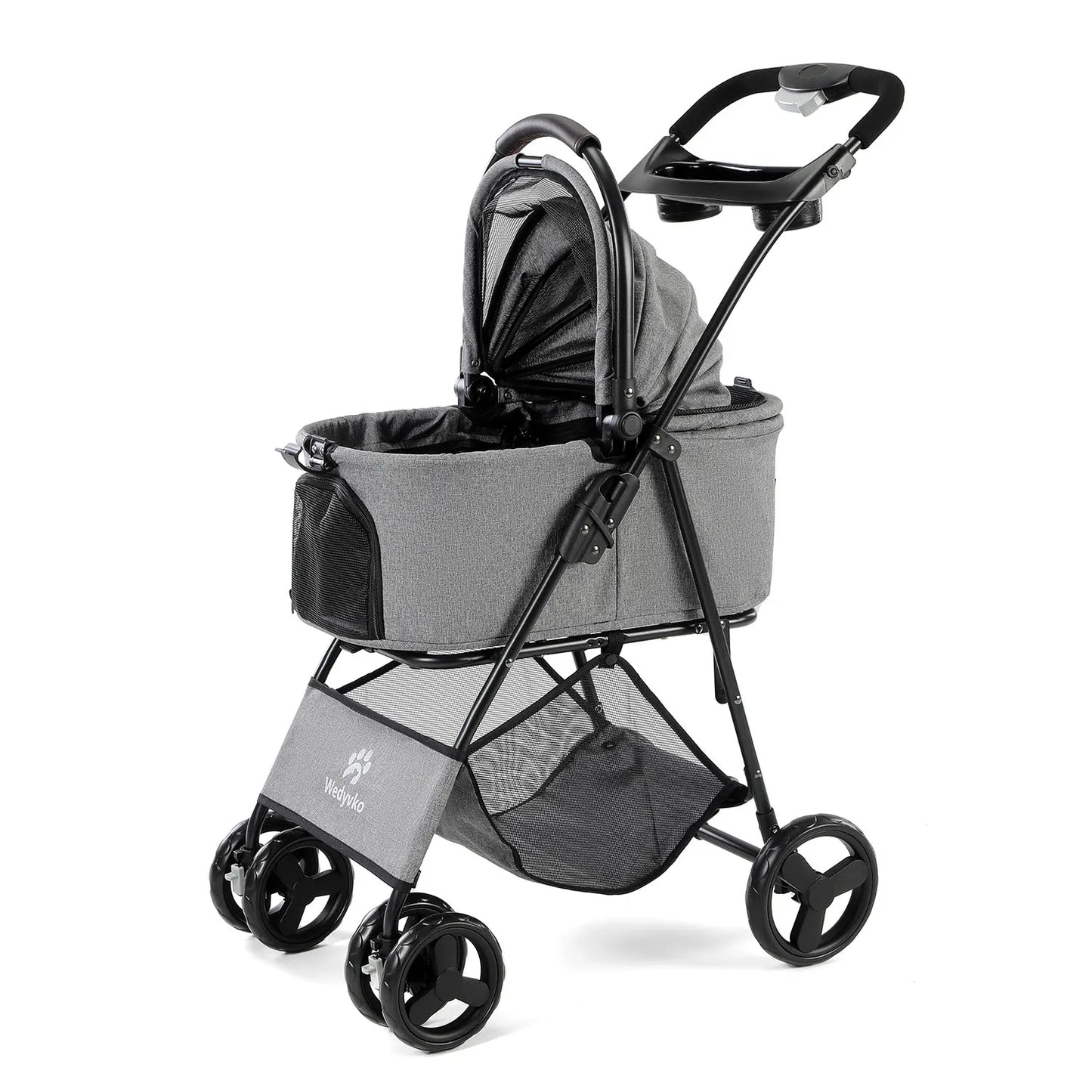 3 in 1 Pet Stroller with Removable Carrier, Folding Stroller for Small/Medium Dogs and Cats, Waterproof, All-Terrain, with Sun S