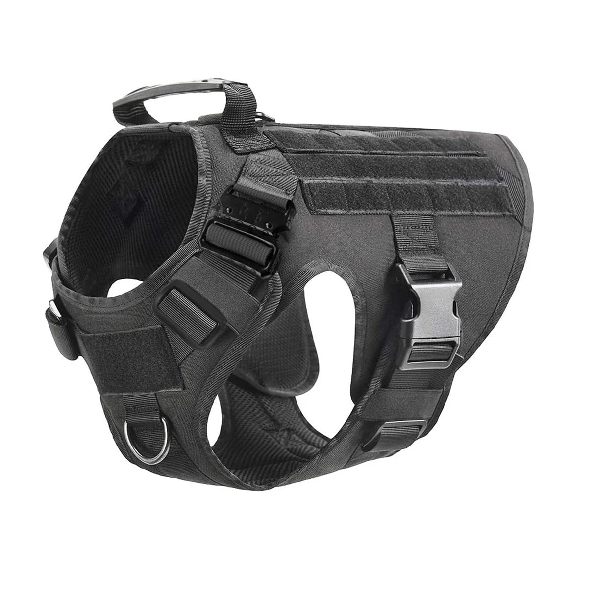 Tactical Dog Harness Leash Collar Molle Pouches for Medium Large Dogs Training Military Pet Vest Adjustable Service Dog Harness