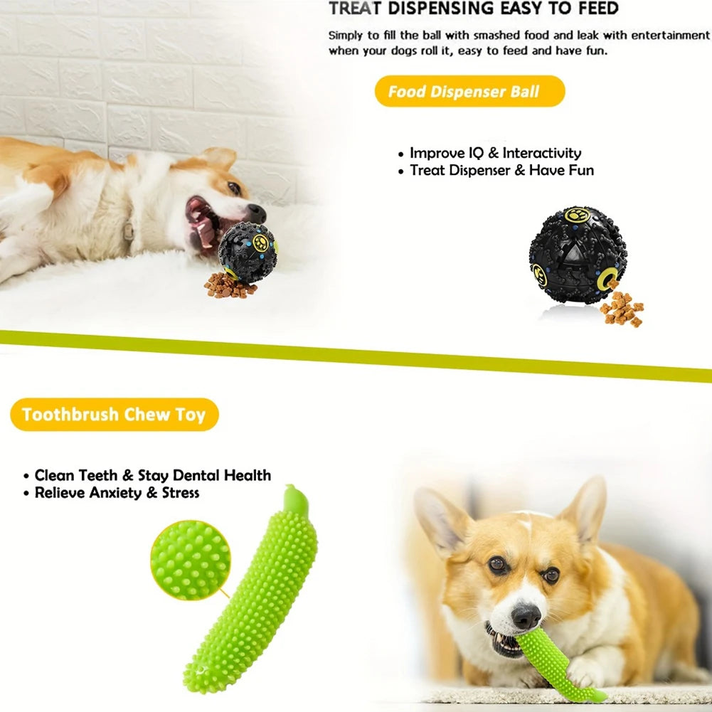 25Pcs Puppy Chew Toys Dog Chew Toys Dog Treat Balls & Squeaky Toy for Small Medium Dogs